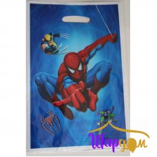 Пакет подарочный полиэтиленовый Человек паук, 25 х 16.5 см.