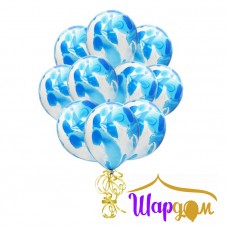 Гелиевый шарик многоцветный синий