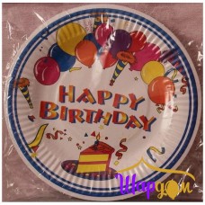 Тарелки С днём рождения (шарики)